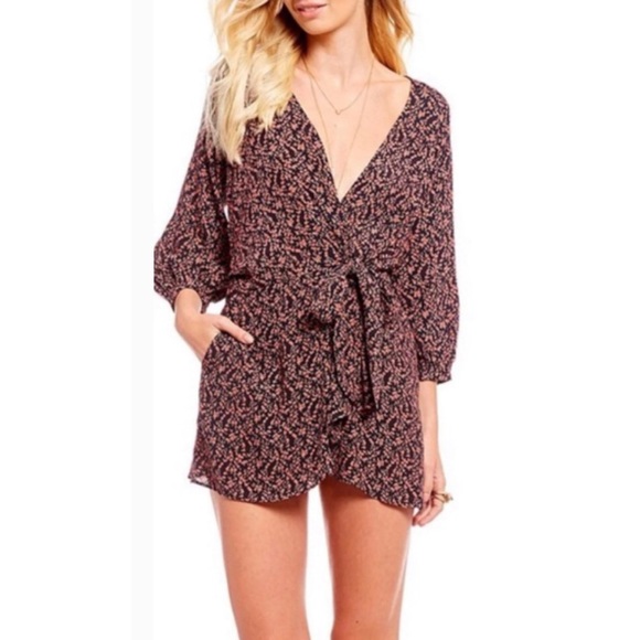 FREE PEOPLE Clara Floral Tie-waist Tunic Dress - Picture 2 of 7